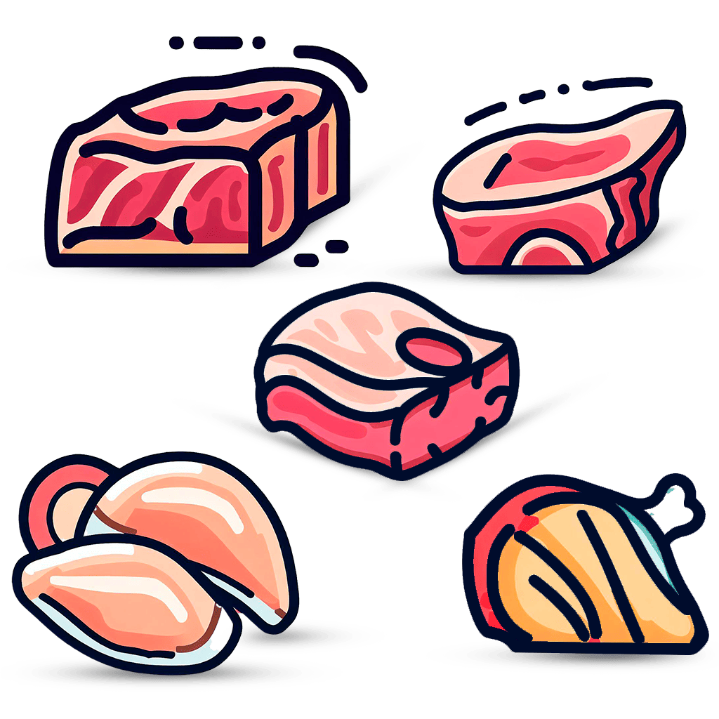 trozos de carne frescos