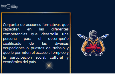 Definición de Formación Profesional según la Unidad Didáctica y Pedagógica del INA, con la imagen de un soldador