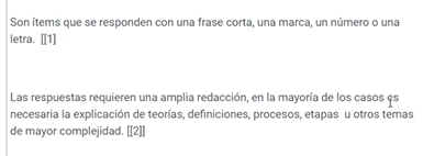 Definición tipos de ítems