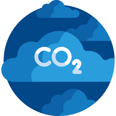 dibujo de una nube con la palabra CO2