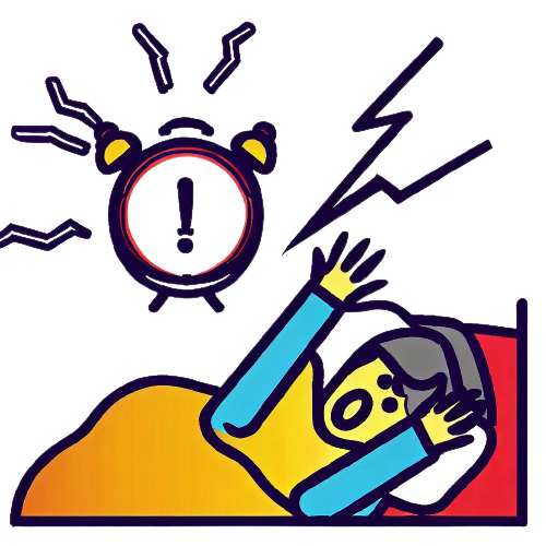 persona se despierta asustada por el despertador
