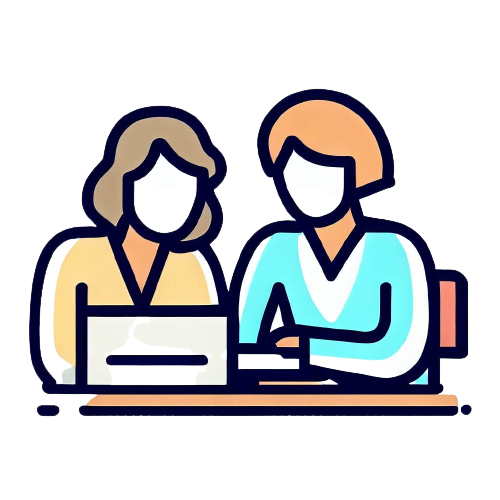 dos mujeres se ayudan a estudiar