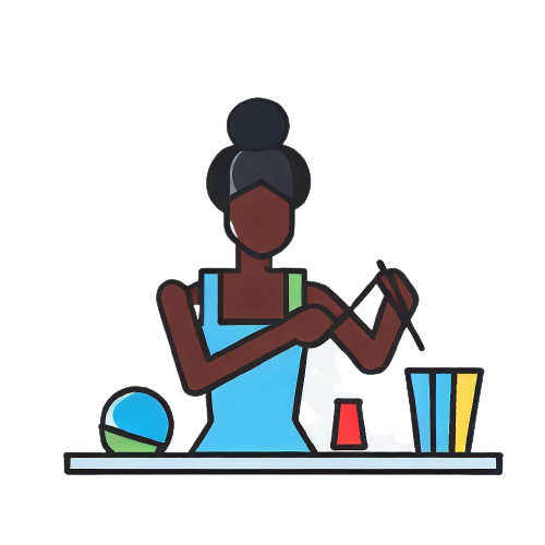mujer construye una maqueta