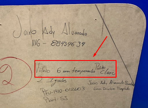 plantilla vidrio