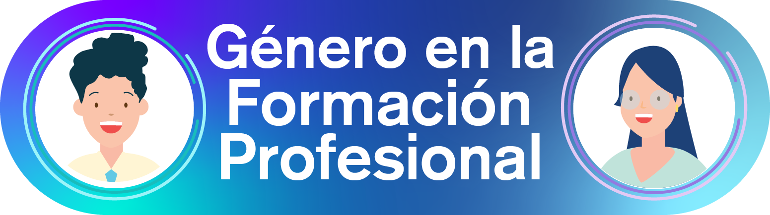 Cara de un hombre y una mujer, y el título que indica Género en la Formación Profesional