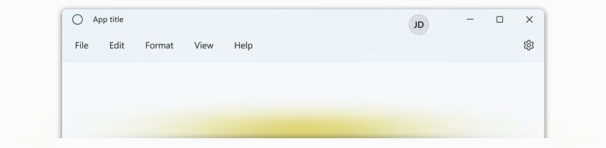 Ventana de Windows mostrando la barra de título con los botones de manejo de ventana en el extremo derecho y señalando el ícono indicador de persona o sesión iniciada.