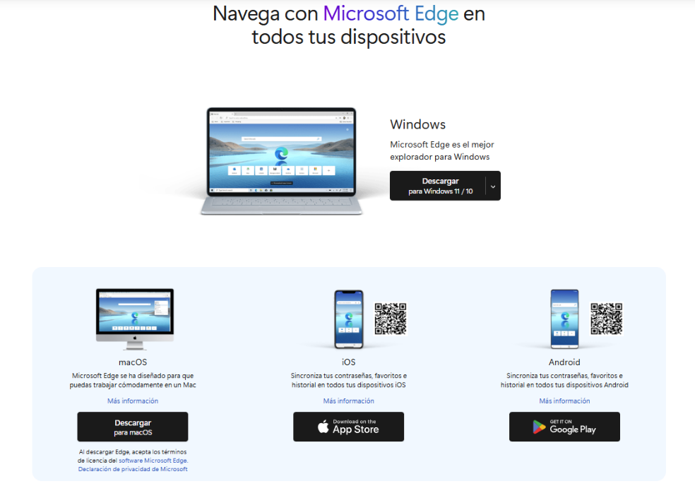 Captura de pantalla de descarga de Microsoft Edge.