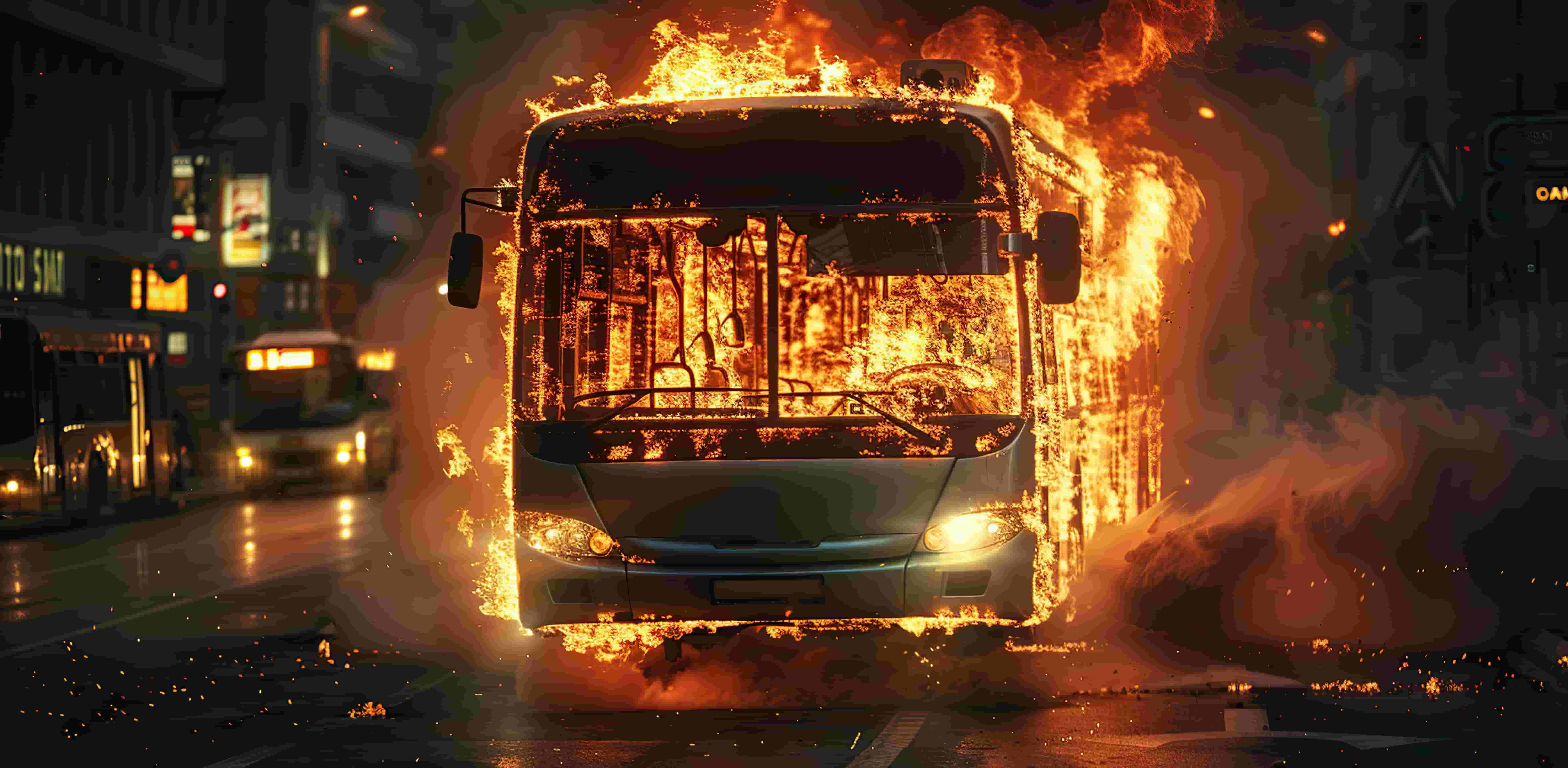 fuego en el vehículo