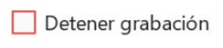 Botón Detener Grabación en la pestaña Programador o en la barra de estado